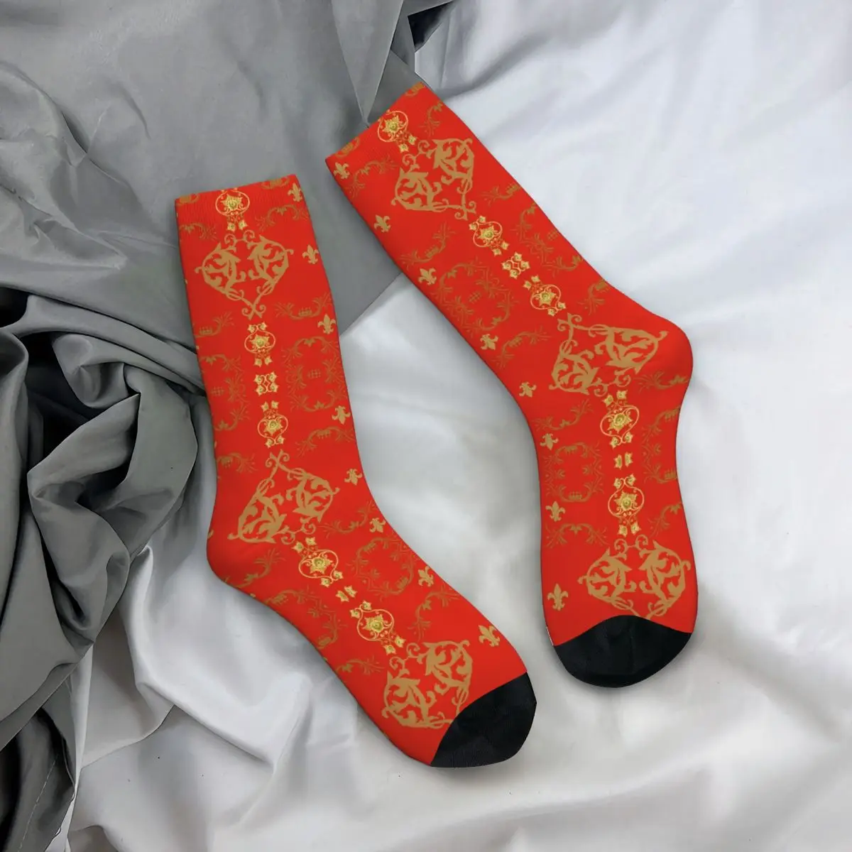 Всесезонни Кралски червени чорапи Harajuku Super Soft Crew Socks Ежедневни Чорапи за мъже и жени Подаръци