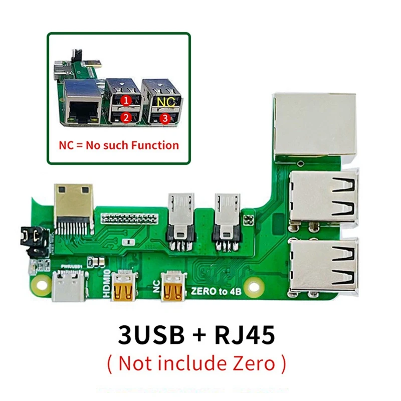1 Комплект за Raspberry Pi Такса адаптер Zero към дънната Платка разширяване на Pi3/Pi4 Zero Pi0 USB хъб, RJ-45 ШАПКА