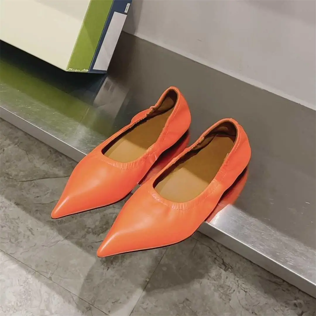 Новост 2023 г., Лятна Ежедневни обувки на равна подметка, Модни Дамски обувки с остри пръсти, Лаконичная Дамски обувки от естествена кожа, Sapato Feminino, Размер 35-40, Лидер на Продажбите