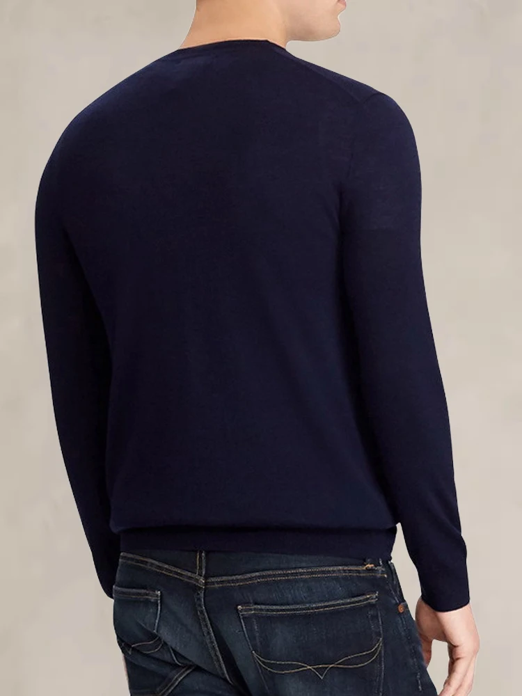 Мъжки пуловер от 100% памук с логото на хартата, всекидневни трико с кръгло деколте, дебнещ палто, Есен-зима, големи размери на M-5XL OF507