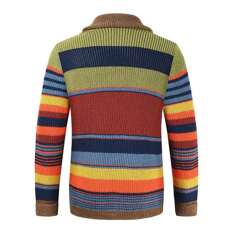 2023 Есенно-зимния Нов Мъжки пуловер с цветен шиене и кръгло деколте, Младежки Модерен Случайни оборудвана с жилетка, пуловер