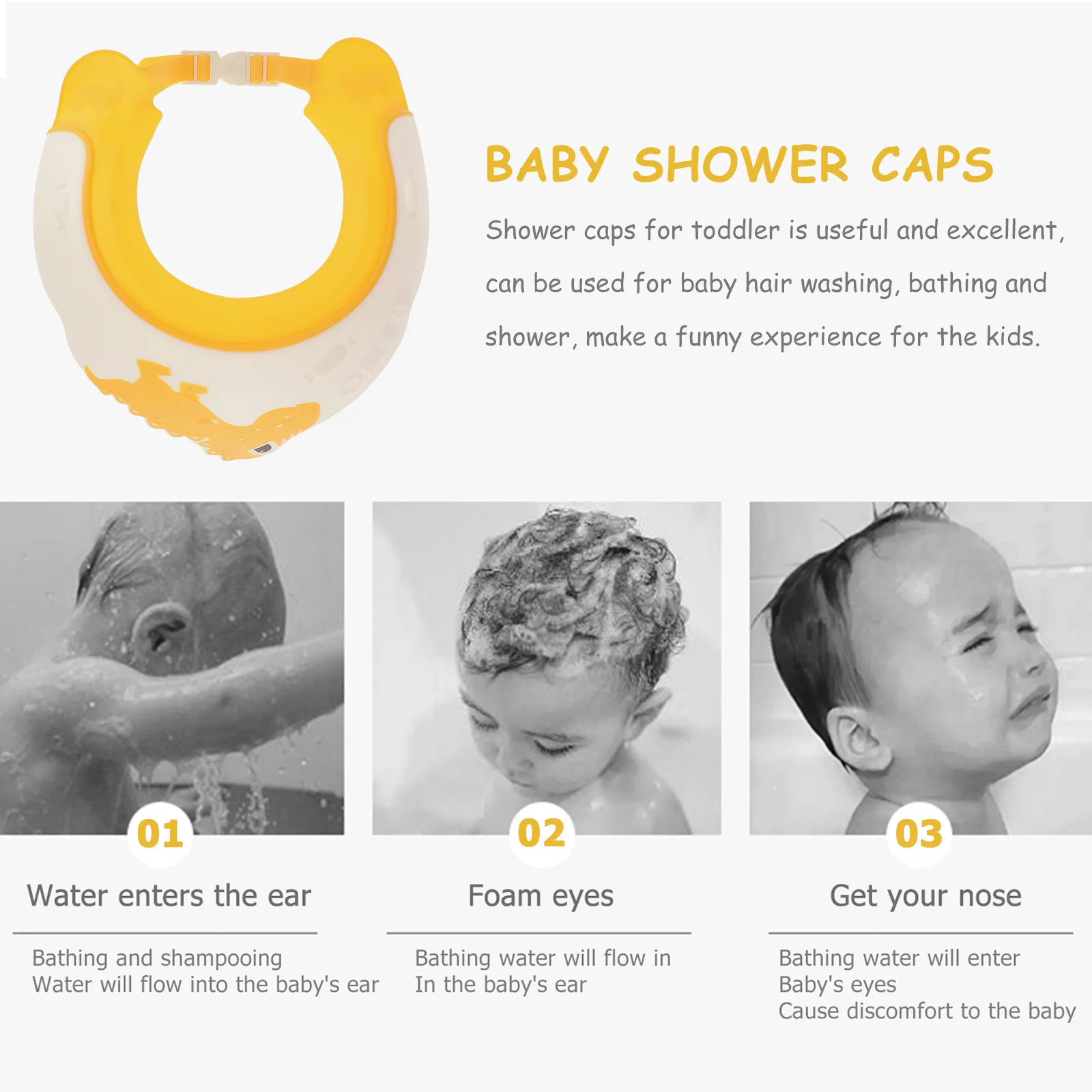 Защита на Шампоан Покриване на Ухото на Бебето Къпане Шапчица Шапки Детски Коса PP Перална Щит