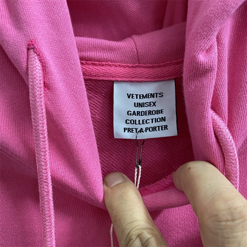 Розова hoody Vetements за мъже и жени, най-доброто качество, аз нищо не стирал, аз просто извадих късмет, пуловери