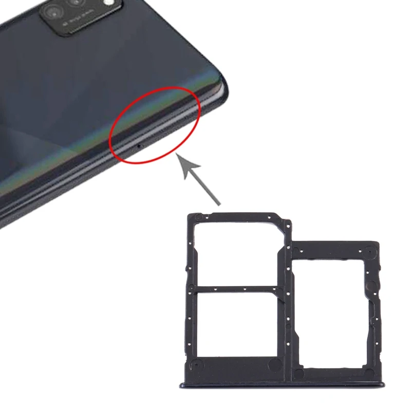 Тава за SIM-карти + Тава за SIM-карти + Тава за карти Micro SD за Samsung Galaxy A41/A415 Държач за SIM-карти Разтегателен Телефон Дубликат Част