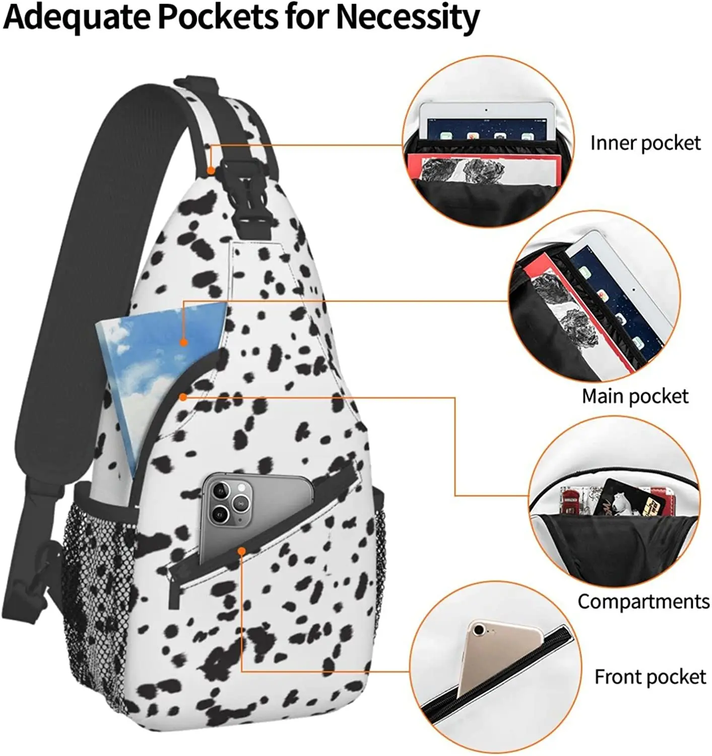 Чанта-прашка с принтом куче известни далмация, раница-прашка през рамо, Подаръци за пътуване, Туризъм нагрудная чанта, раница, портмоне, чанта на рамото за жени и мъже