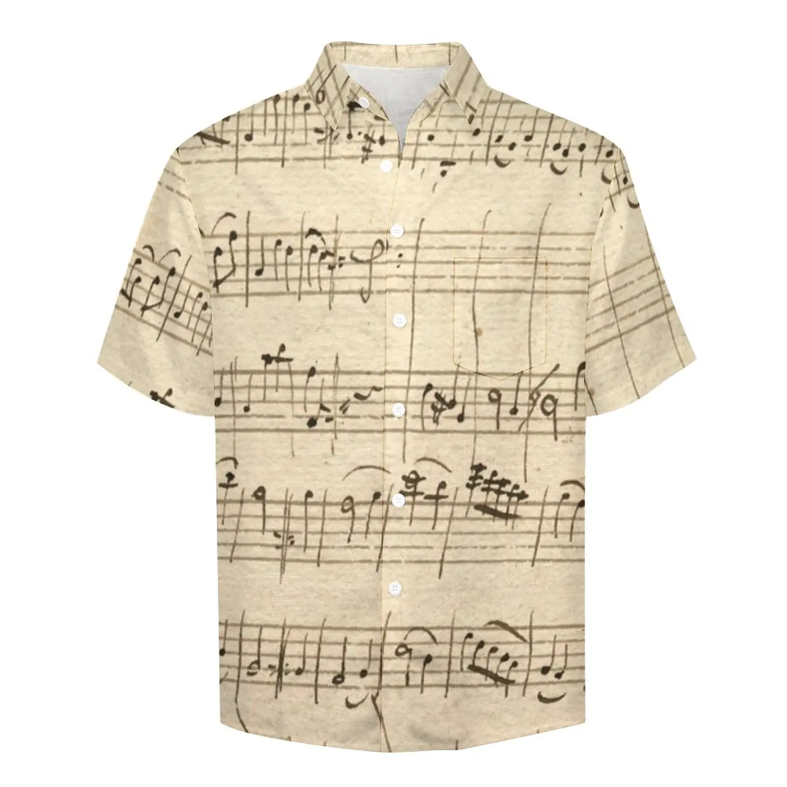 Музикалното Ежедневни Риза Note Song Плажната Свободна Риза Хавай Реколта Блузи С Къс Ръкав За Поръчка На Дрехи Голям Размер