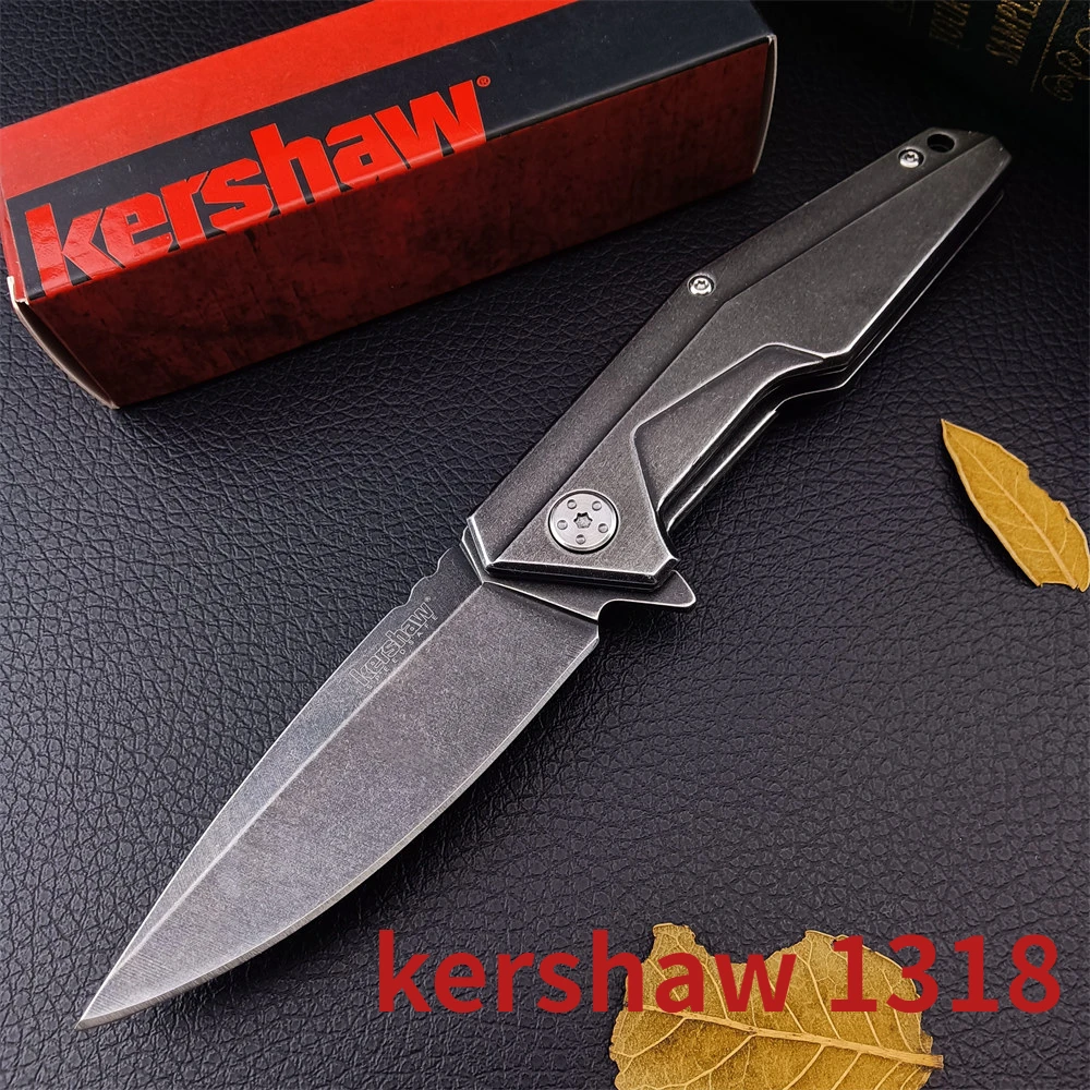 Kershaw 1301 Starter Blackwash Джобен Сгъваем Нож 8Cr13MoV Острие От 420 Стомана Дръжка Туристически Ножове, Тактически EDC Инструменти