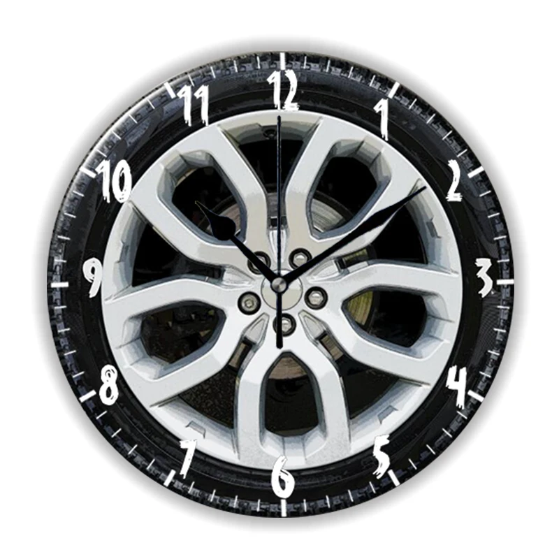 Гаражно гаечен ключ в стил Гръндж Инструменти Механика Големи Стенни часовници за Ремонт на Автомобили Кръгли стенни часовници Декор за Автосервиз Подарък 30 см