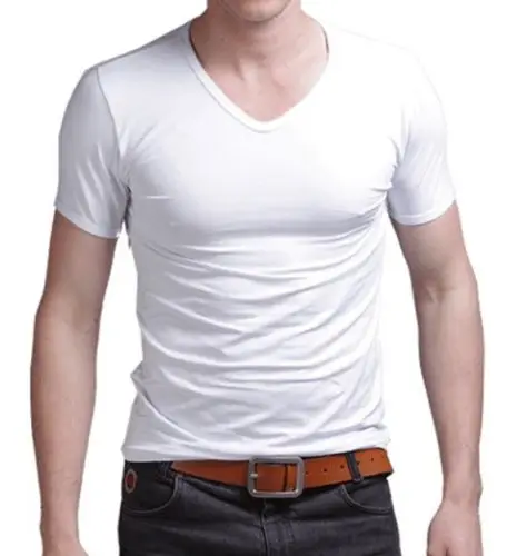 B1708, гореща лятна разпродажба, тениска, нови мъжки блузи с V-образно деколте, риза, приталенная, с къс ръкав, однотонная ежедневни тениска