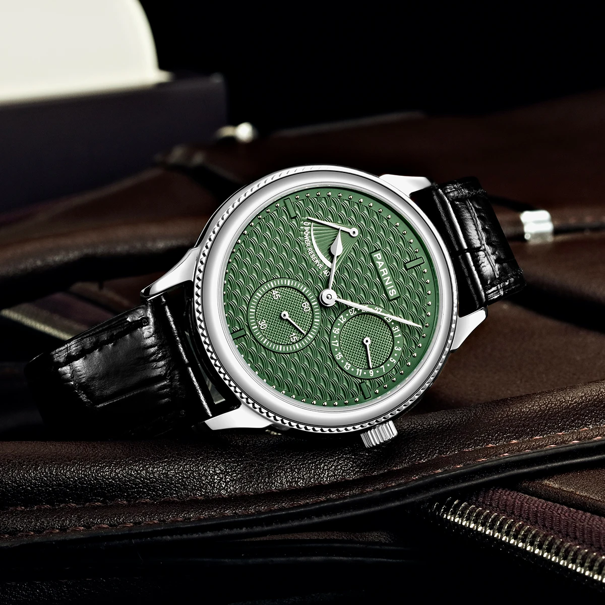 Нов Прием на Parnis 42 мм Зелен Циферблат Автоматичен Мъжки Часовник с Запас от ход Календар Механични Часовници Relogio Masculino 2023 Подарък