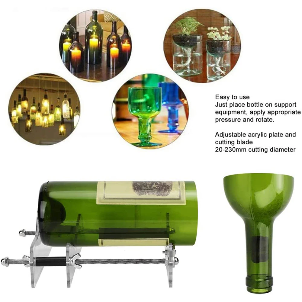 Професионална машина за рязане на стъклени бутилки, инструмент за рязане на вино, бира, аксесоари за дома с шкурка и отвертка
