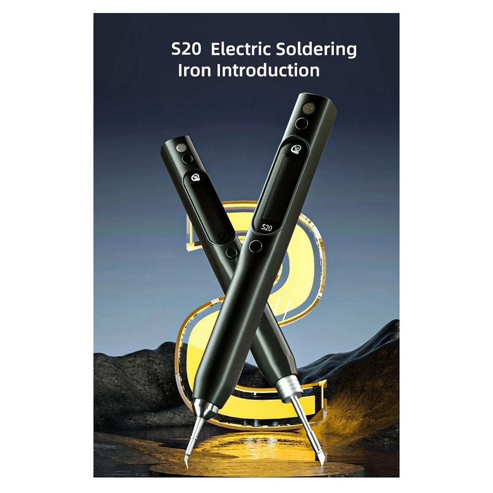 S20 (K) Нано Електрически Поялник 0,91 Инчов OLED 500 ℃ Подкрепа за хранене PD/QC е Съвместим с поялник C115 US Plug