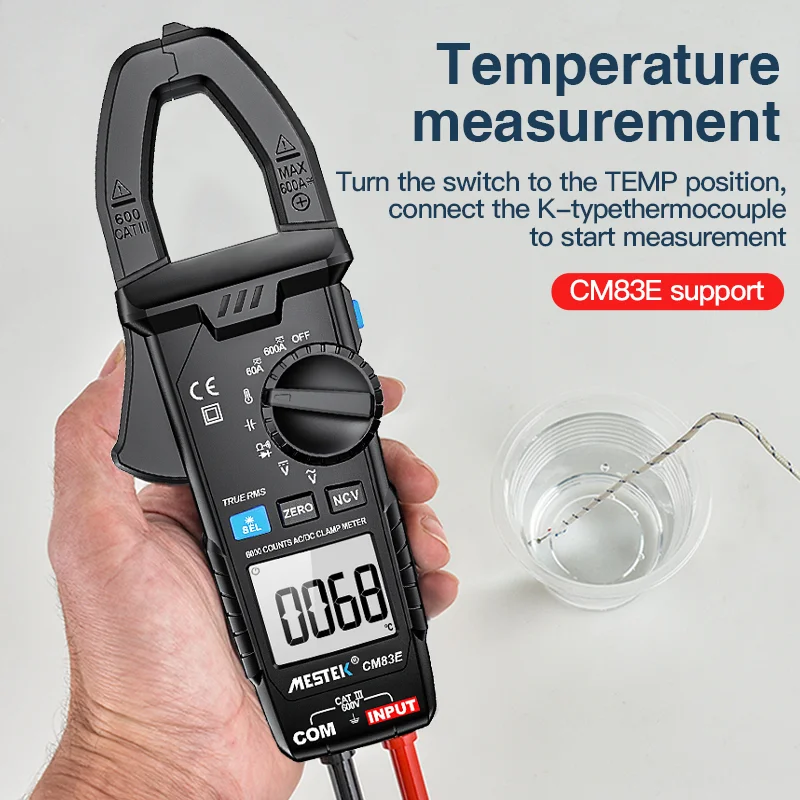 Mestek CM83E Измерване на температура Съпротива Капацитет Мултицет Ac dc 600A, Без Постоянно Задържане на данни Diaital Технологична Meter