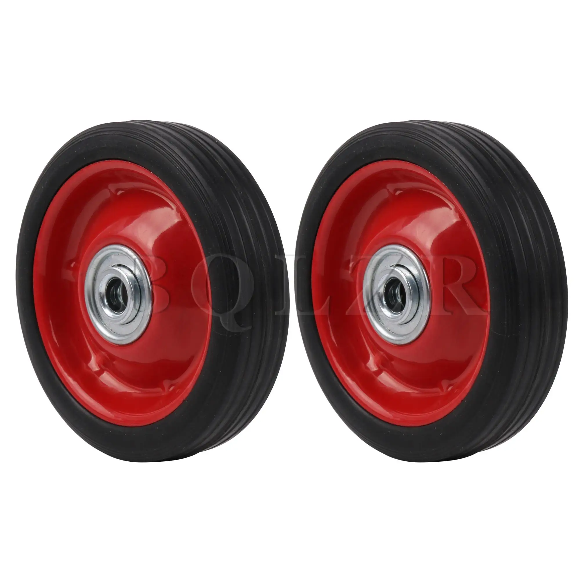 BQLZR 2 бр., червена плътна гума, колелото е 5 инча за Универсална Колички, натоварване 132,27 паунда