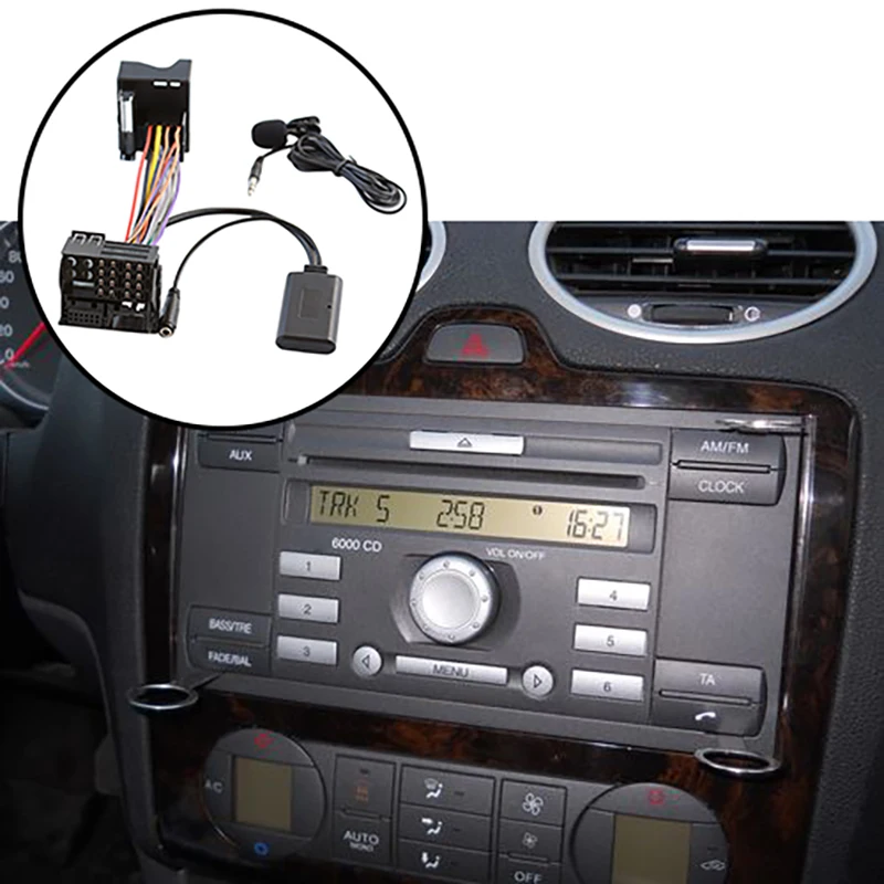 Автомобилен Bluetooth 5,0 Aux Кабел Микрофон Високоговорител Мобилен Телефон Адаптер за Безплатни телефонни Разговори 6000 CD Ford Mondeo Focus, Fiesta