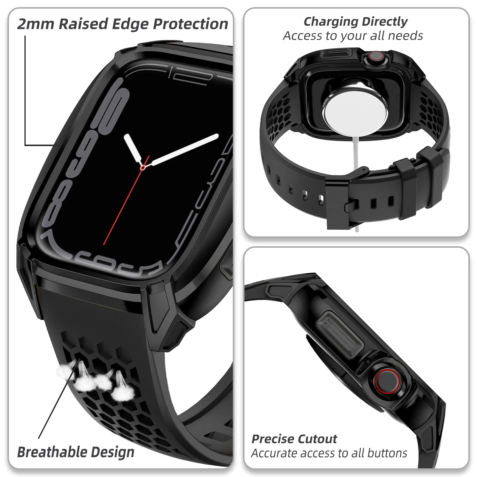 Здрава каишка за часовник С защитен калъф от неръждаема стомана за Apple Watch 44 мм 45 мм Series 8 7 6 SE 5 4 каишка за iwatch 45 44 мм