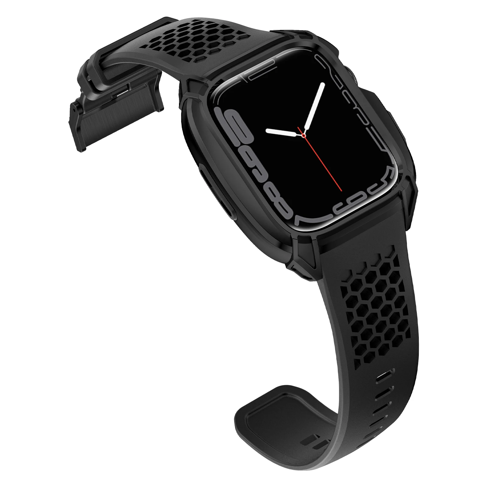 Здрава каишка за часовник С защитен калъф от неръждаема стомана за Apple Watch 44 мм 45 мм Series 8 7 6 SE 5 4 каишка за iwatch 45 44 мм