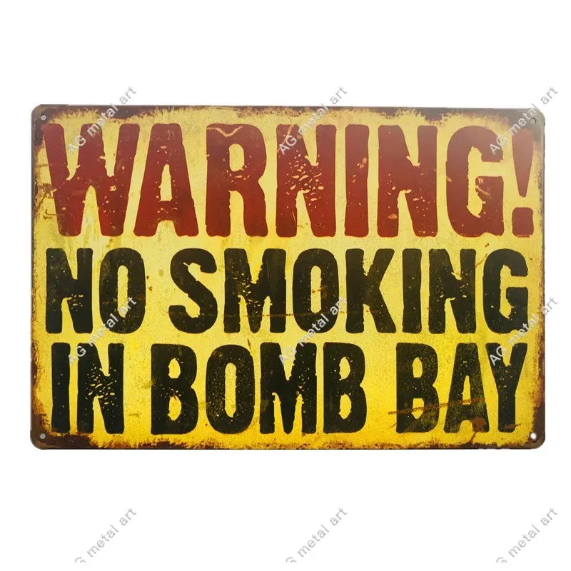 Предупреждение да Не се пуши, не се влиза Предупредителни знаци, Оръфан Ръждясали Стари метални табели, Гаражно бар, работилница, старинни стенни стикери