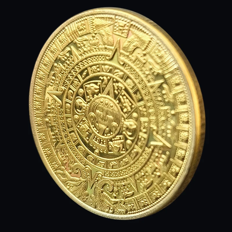 Календар Мексикански маите, ацтеките Изкуството на Пророчествата, Култура, Възпоменателна монета, с колекционерска стойност, художествени занаяти, Украса за дома, Злато/сребро