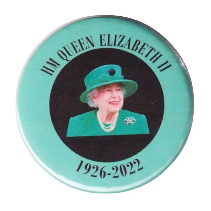 Иконата-Пуговица на Кралица Елизабет II 50 мм В Памет на Кралицата 1926-2022 Кралския за Спомен, В Знак на Благодарност Я Величество За Сервиз