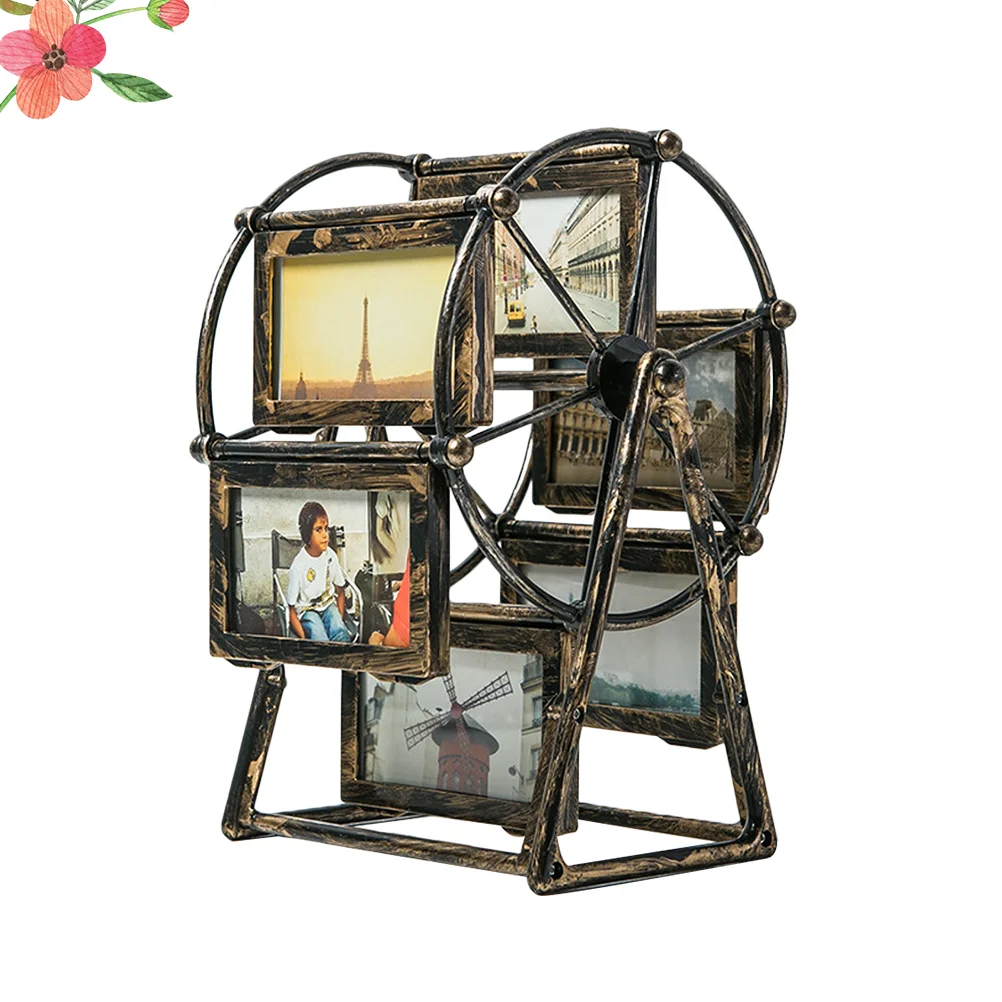 Стари семейни фото рамки, Въртящо се колело, рамка за снимка, Настолна рамка за снимка, Спомен рамка, Начало декор (4)