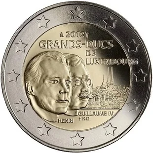 През 2012 г. великият херцог Вилхелм IV, почина на възраст от сто години и 2 евро Биметаллическая възпоменателна монета без оригинала