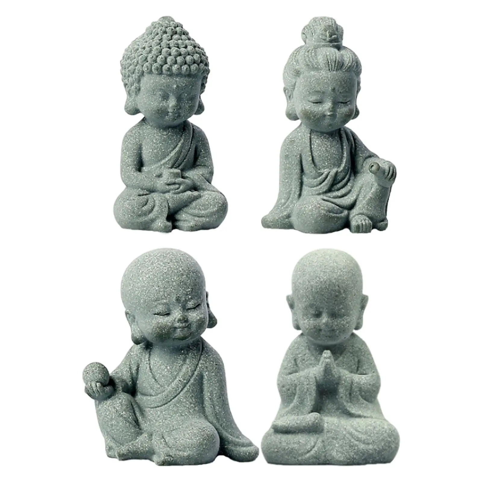 Статуя на Буда от смола, Античен са подбрани Статуетка на Будизма, Седнала Статуя на Буда за работния плот в задния двор, тераси, Веранда, арматурното табло на автомобила