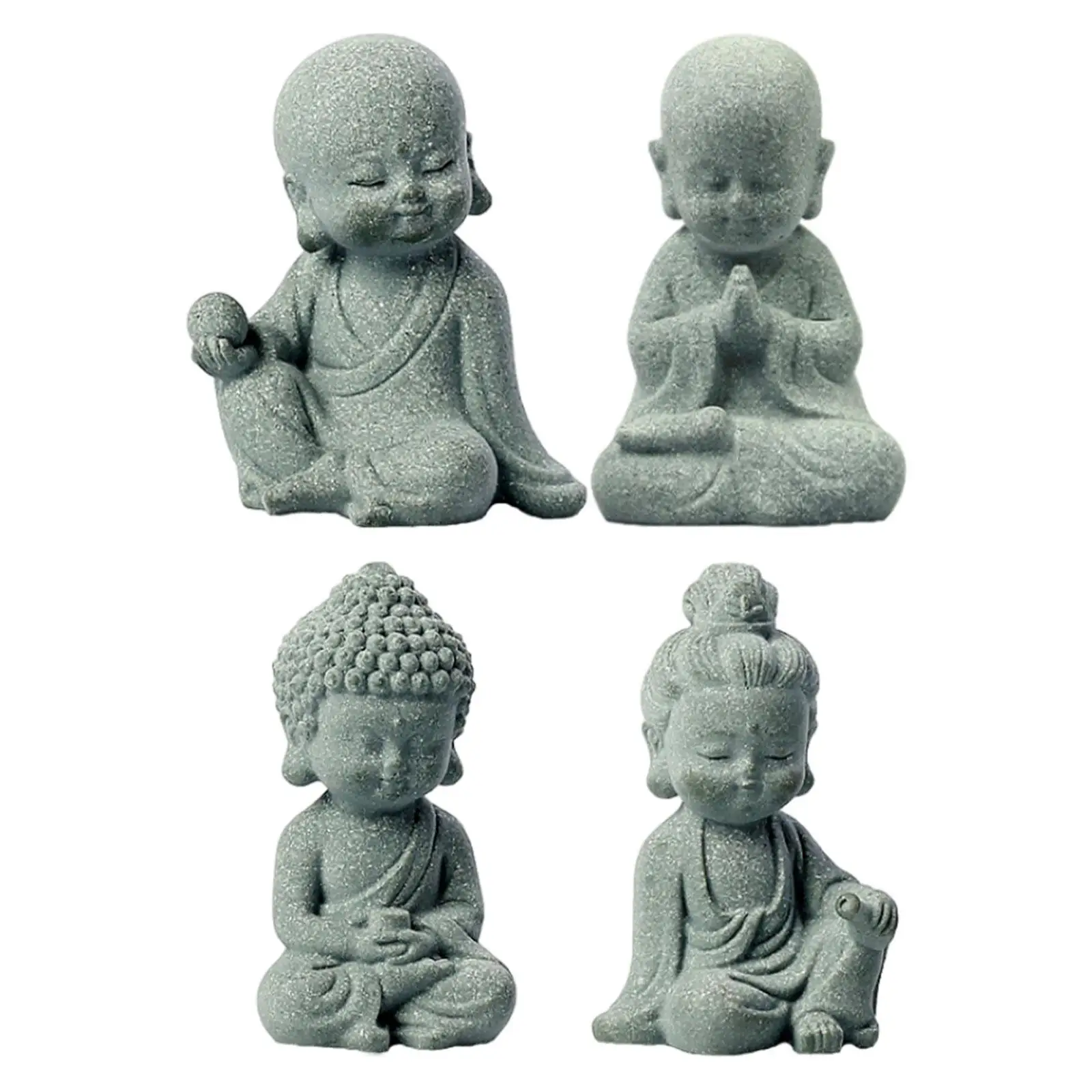 Статуя на Буда от смола, Античен са подбрани Статуетка на Будизма, Седнала Статуя на Буда за работния плот в задния двор, тераси, Веранда, арматурното табло на автомобила