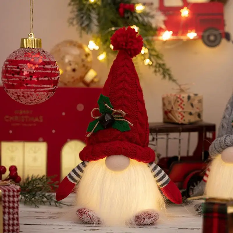 Плюшен кукла Джудже Приказно Коледни фигурки Елегантни Безлични кукли миниатюри за спални, всекидневна декор на работния плот