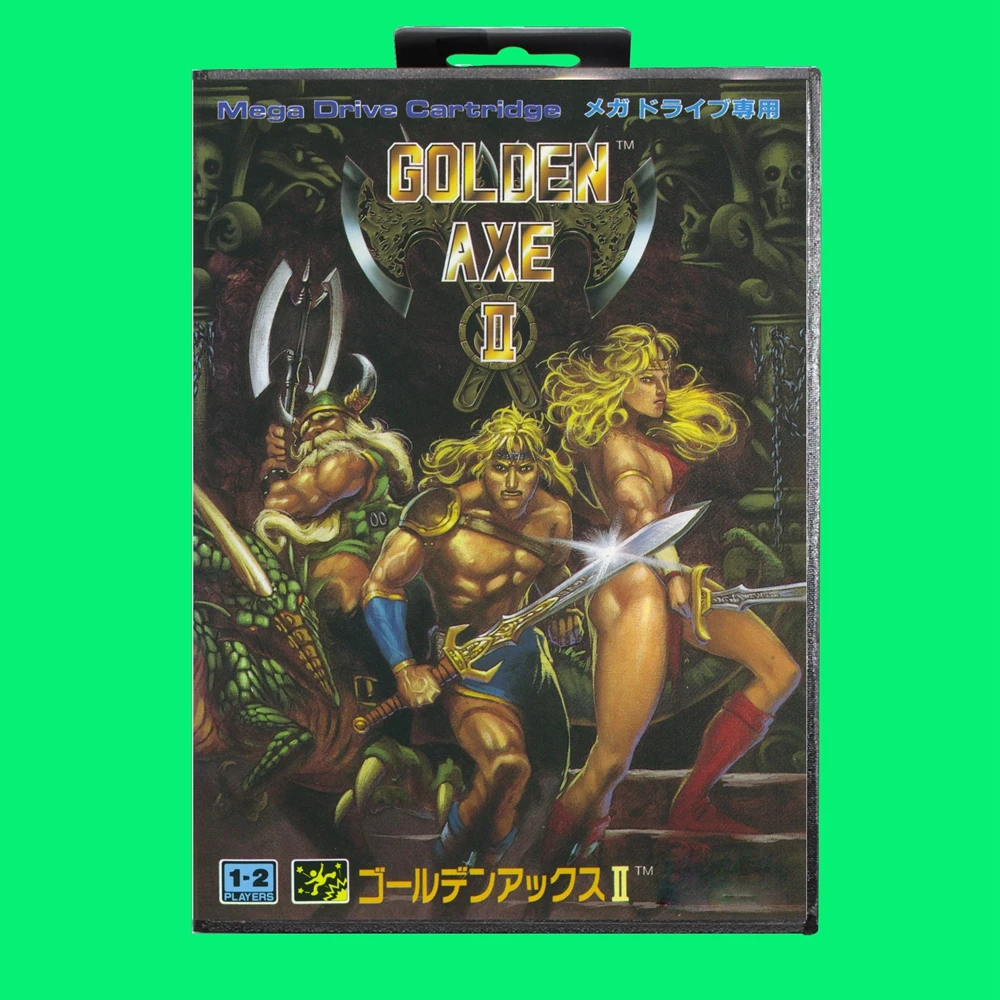Най-популярната игра касета Golden Axe 2 16-битова игрална карта MD с кутия за Sega Megadrive/Genesis