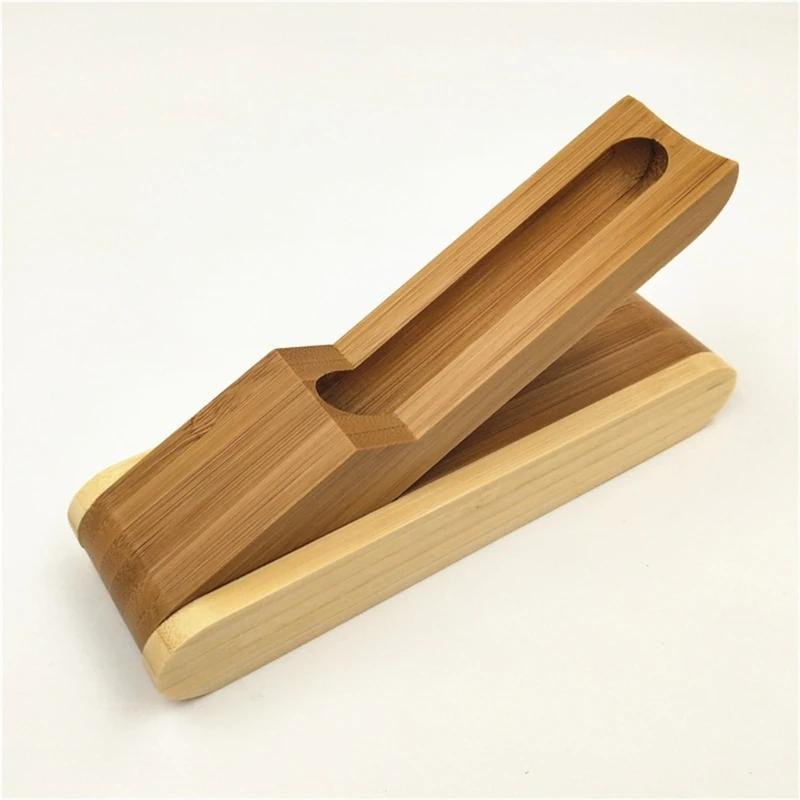 Сгъваема бамбук дръжка за написването на един инструмент, елегантен бамбук държач за химикалки с панти капак за писалки за ПОДПИСИ