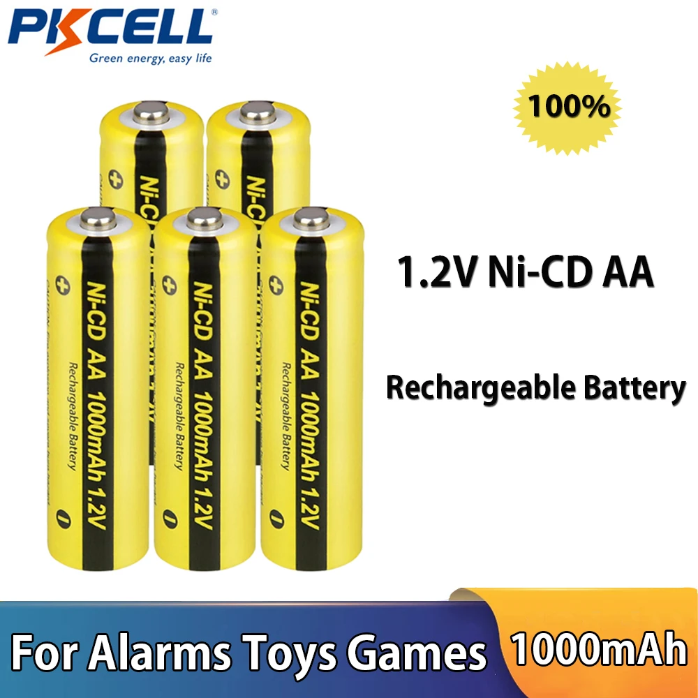 4 Бр./10 бр./20 бр. PKCELL 1000 mah AA Батерия 1,2 На Ni-CD AA Индустриална Батерия за Алармата Играчки Слънчева Светлина Дистанционно Управление