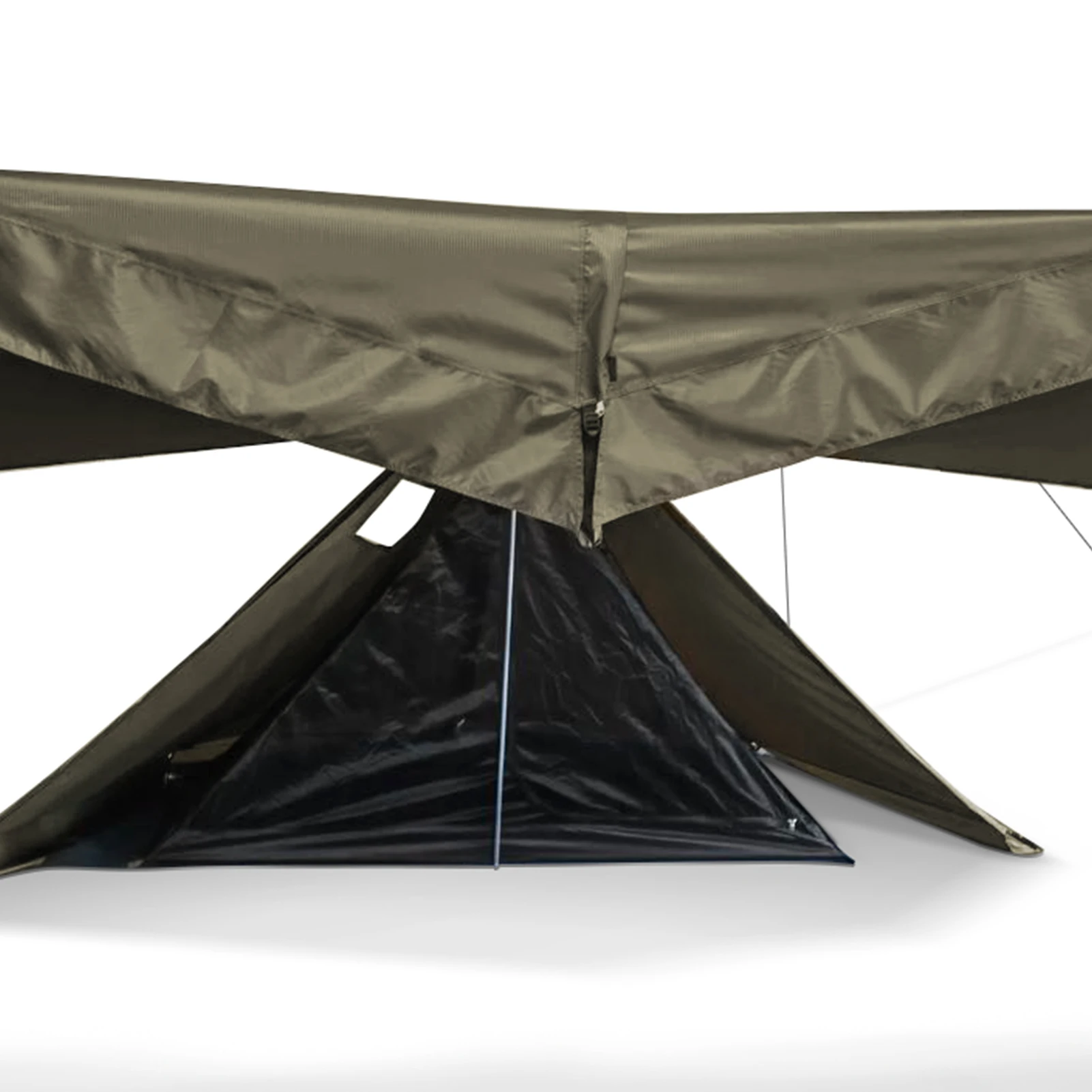 TOMSHOO Двупластова туристическа палатка с домкратом за печката Градинска шатра-вигвам за къмпинг, разходки