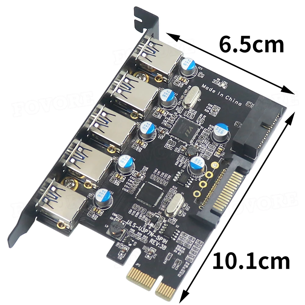 Включете картата разширяване на USB, PCI-E с 5 USB3 порта.0 За бързо свързване на различни USB устройства