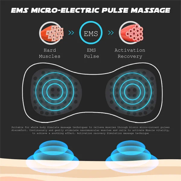 Ricpind EMS SwellReduce Детоксикационный Масажор за масажа на шийните прешлени, Помощ за облекчаване на болка в мускулите и отпускане на рамото