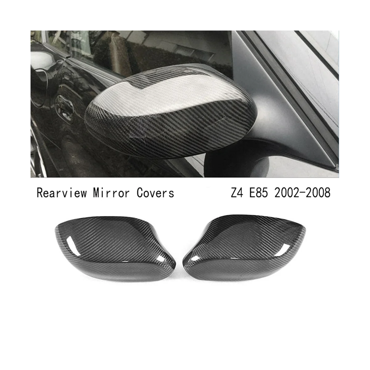 Автомобилни капаци за странични огледала за обратно виждане, изработени от въглеродни влакна, защитни капаци за дясна ръка на огледалата за обратно виждане, за Bmw Z4 E85