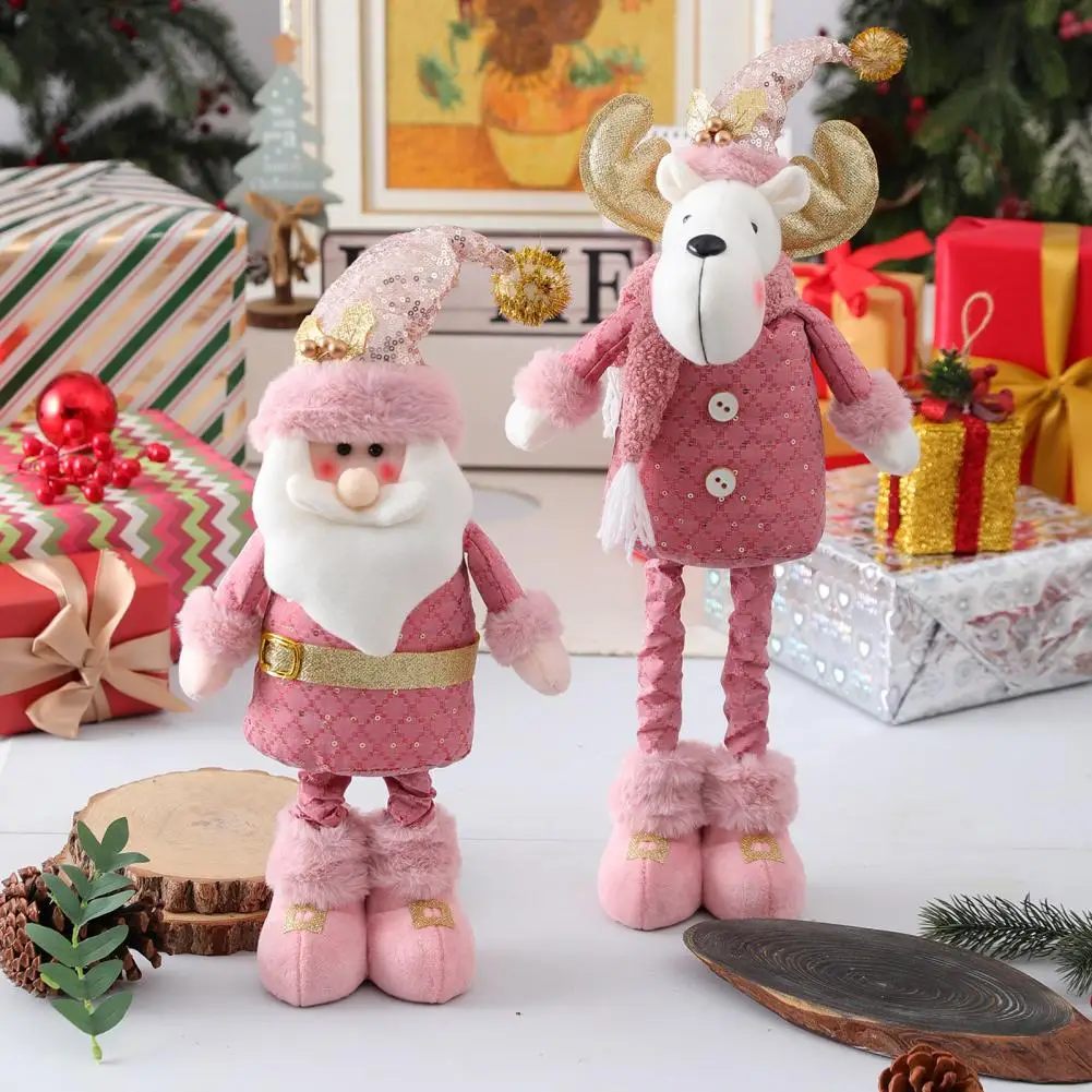 Атрактивен коледен орнамент, Празнични плюшени играчки за Коледната домашен интериор, Атрактивни дългокраки фигурки на Снежен човек