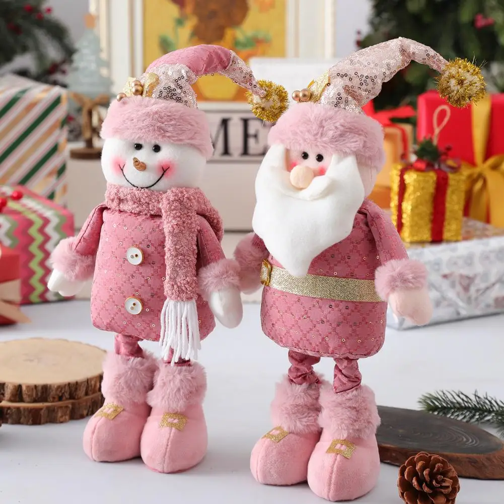 Атрактивен коледен орнамент, Празнични плюшени играчки за Коледната домашен интериор, Атрактивни дългокраки фигурки на Снежен човек
