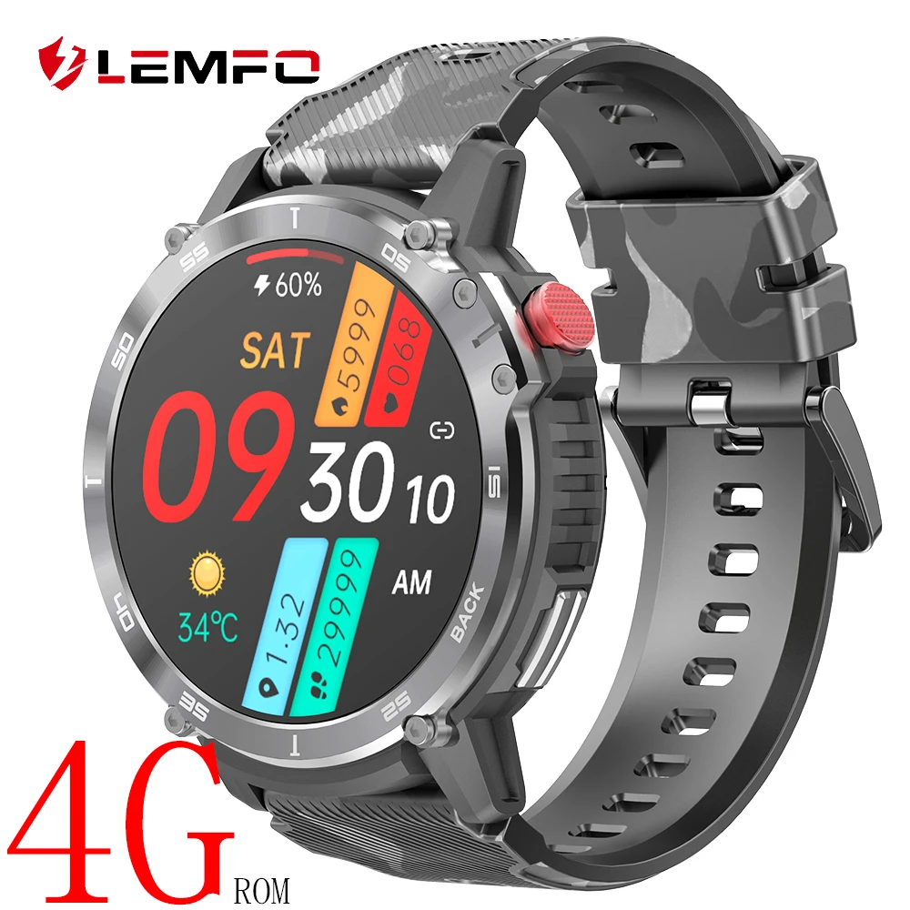 LEMFO смарт часовници за мъже 7 дни автономна работа IP68 водоустойчив 4G ROM подкрепа за свързване на слушалки C22 smartwatch 1,6 