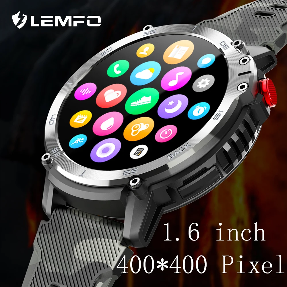 LEMFO смарт часовници за мъже 7 дни автономна работа IP68 водоустойчив 4G ROM подкрепа за свързване на слушалки C22 smartwatch 1,6 