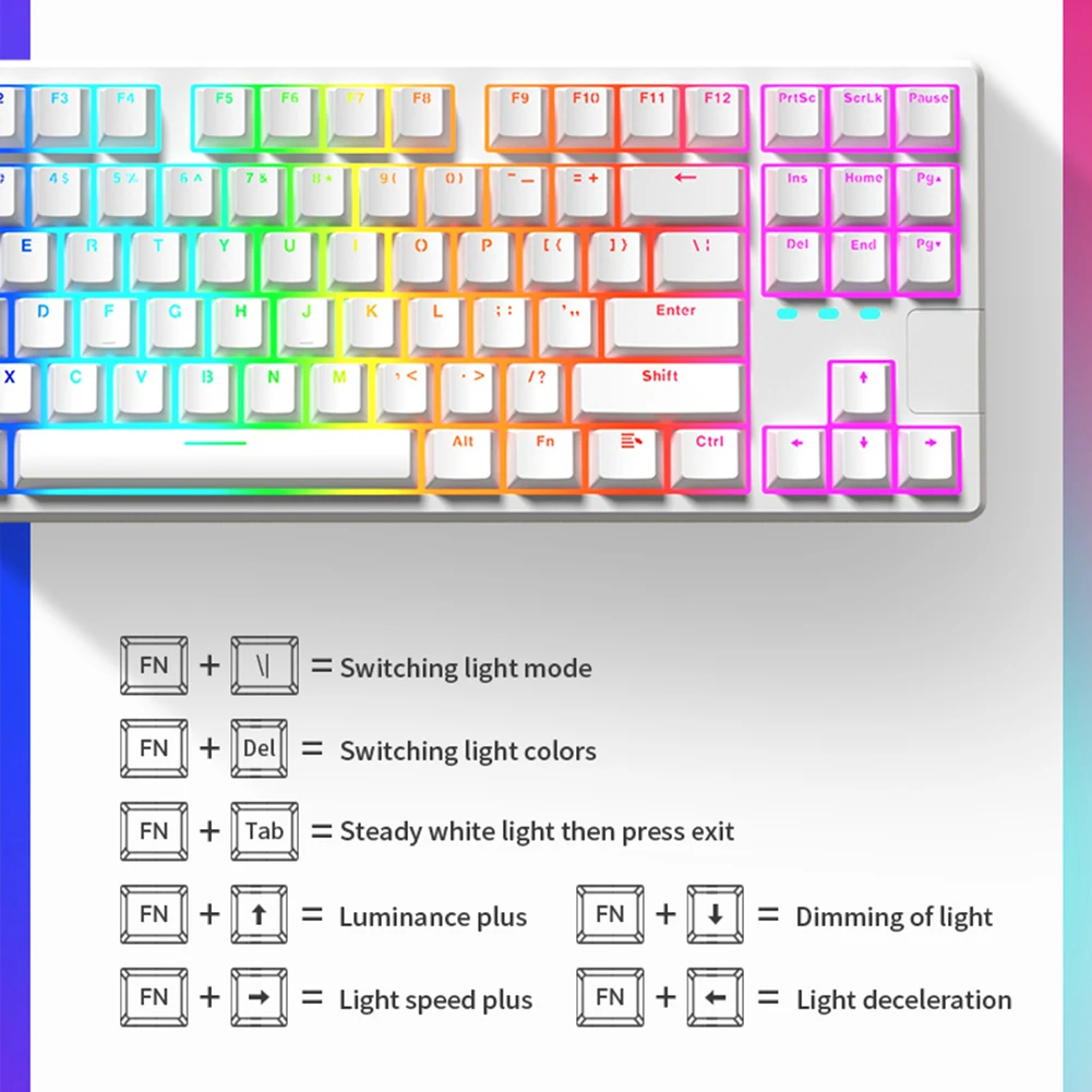 Механична клавиатура X87 11 Светлинни Ефекти 87 Клавиши RGB Hot Swap PBT Keycap Структура на Подложки, Геймърски, Жични Клавиатури за Преносими КОМПЮТРИ