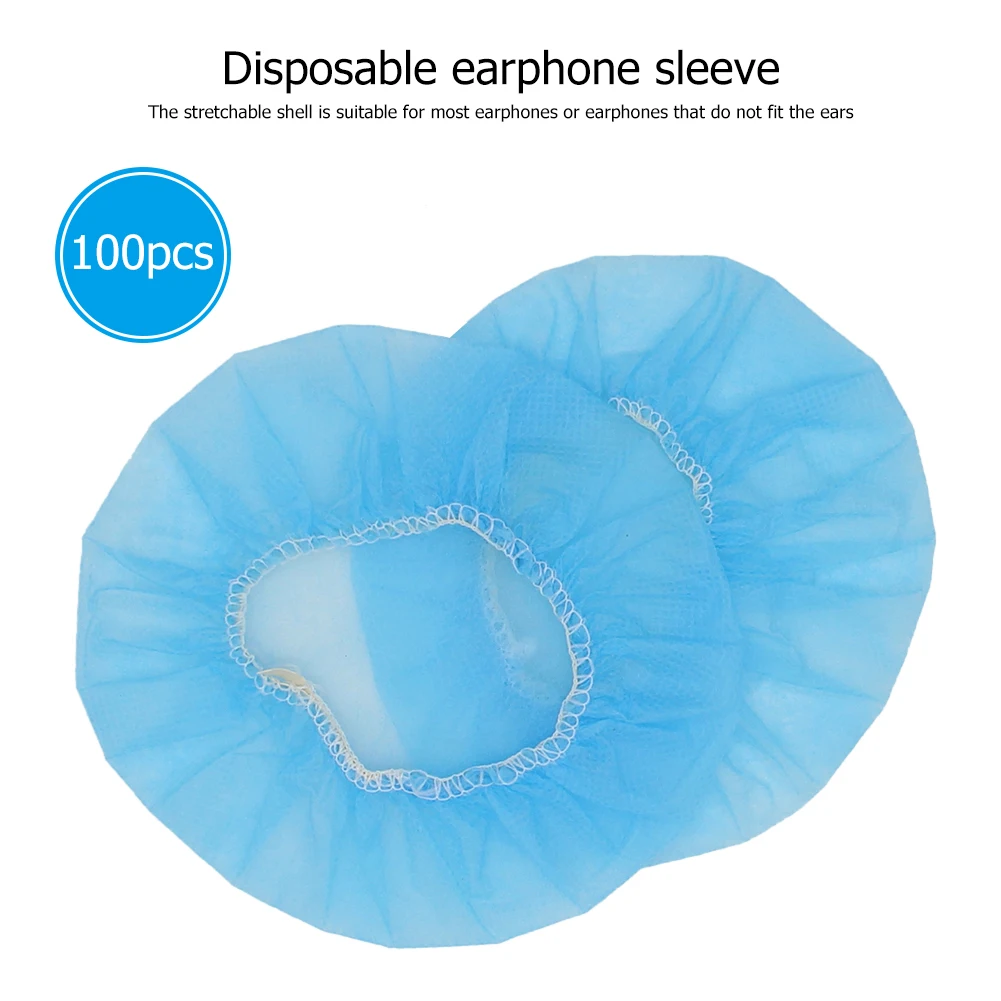 100 бр. еднократни покривала за слушалки, еластична нетканая слушалки, освен слушалки