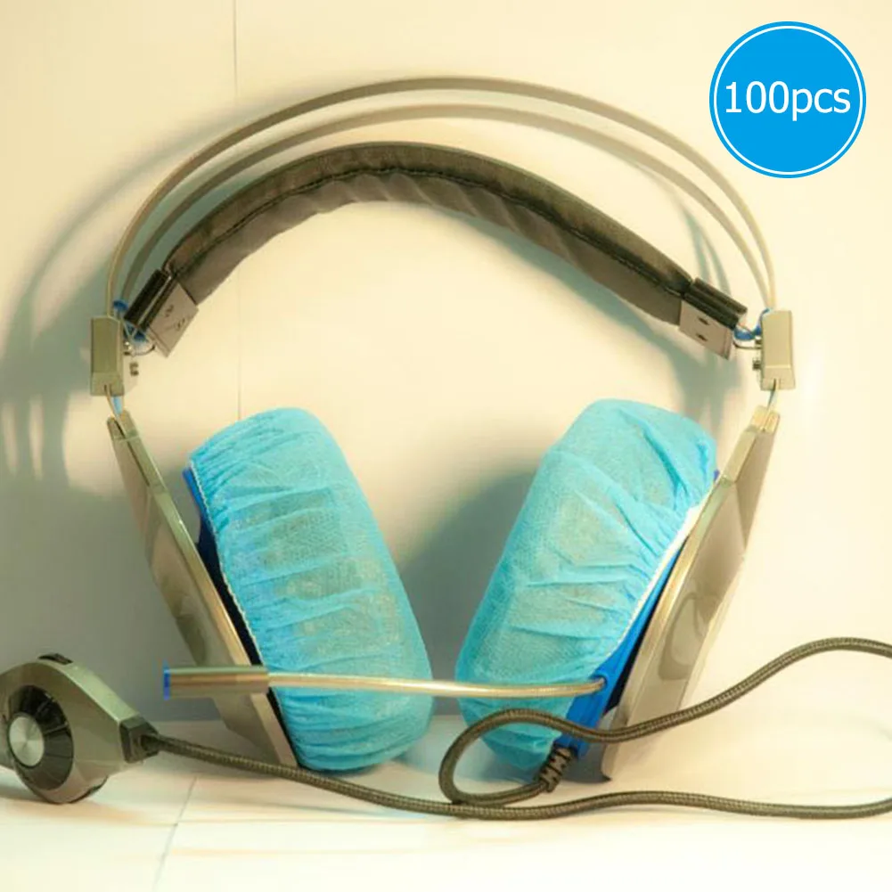 100 бр. еднократни покривала за слушалки, еластична нетканая слушалки, освен слушалки