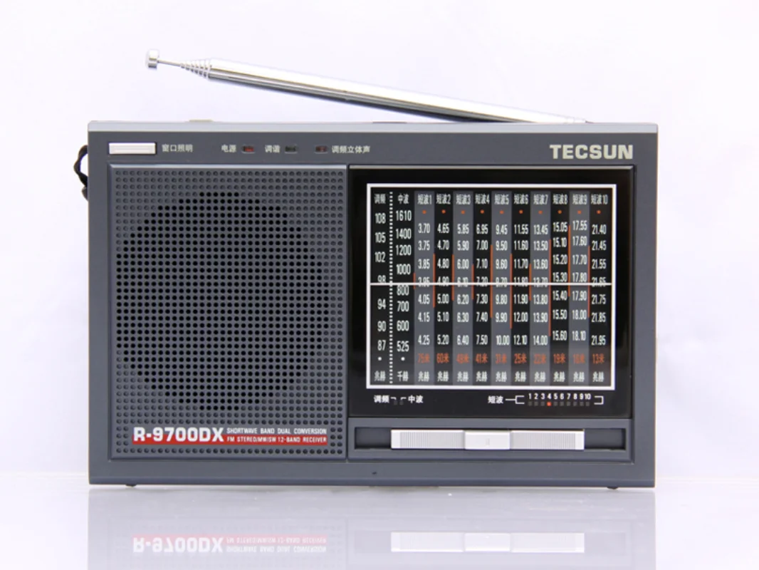Оригинална гаранция TECSUN R-9700DX, високо-чувствителен радио световна диапазон SW/MW с високоговорител