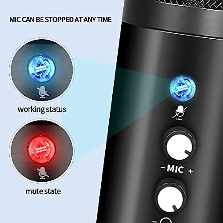 USB-Конденсаторные Микрофони за пеене с Микрофон за стрийминг на подкаст, Компютърни Микрофони, Професионален конектор 192 khz/24 bit