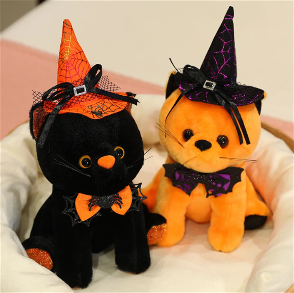 28 см Нов плюшен играчка с котка-духа на Хелоуин, възглавници-призрак, домашно парти, декоративни подаръци за деца