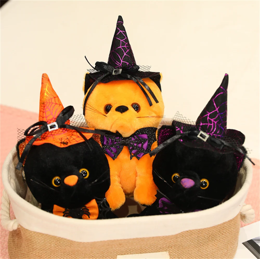 28 см Нов плюшен играчка с котка-духа на Хелоуин, възглавници-призрак, домашно парти, декоративни подаръци за деца