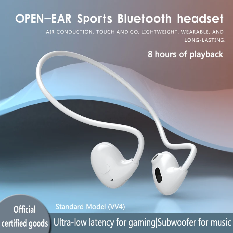 Нови Bluetooth слушалки, Оръфан Задните Висящи слушалки, Модни Безжични Спортни слушалки 5.3, Без притурки, Стерео с двоен бас