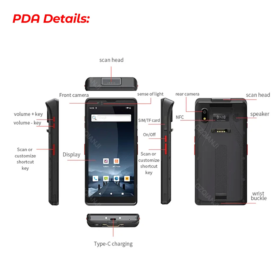 4G PDA Android Скенер RAM 3G ROM 32G 1D 2D QR баркод Скенер Четец за Събиране на данни Bluetooth Медицинско Лечение PDA Терминал
