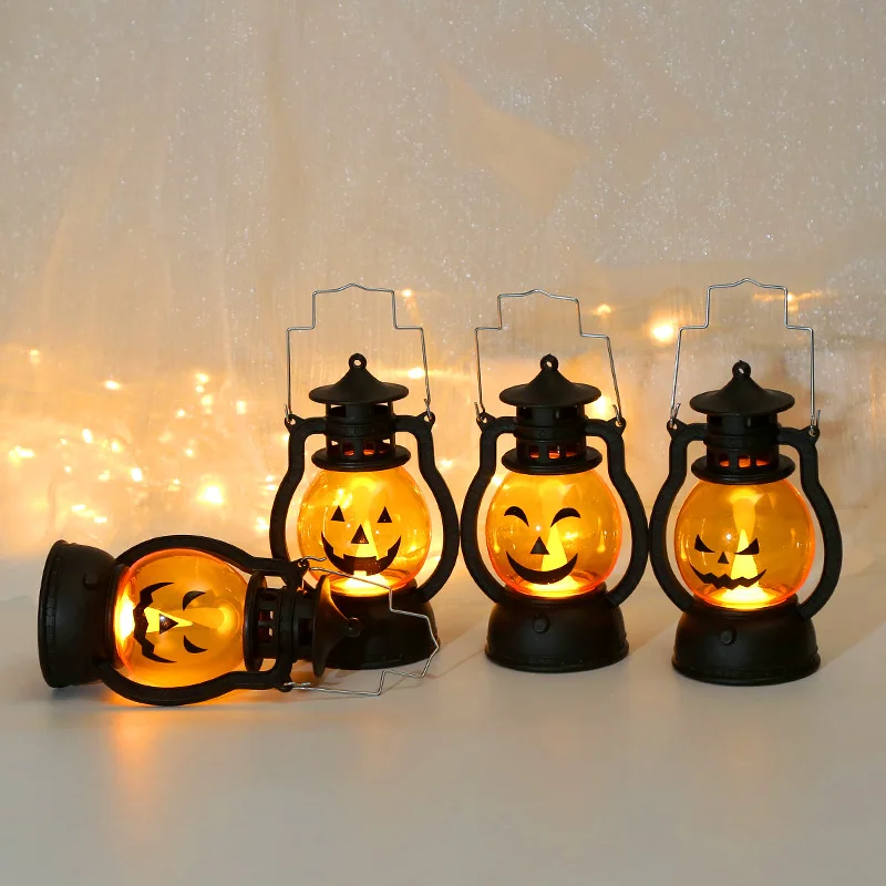 Хелоуин Led Окачен Фенер под формата на Тиква, Призрачная лампа, Свещ, Ретро Малка Маслена Лампа, Начало декор за Хелоуин, Реквизит на Ужасите
